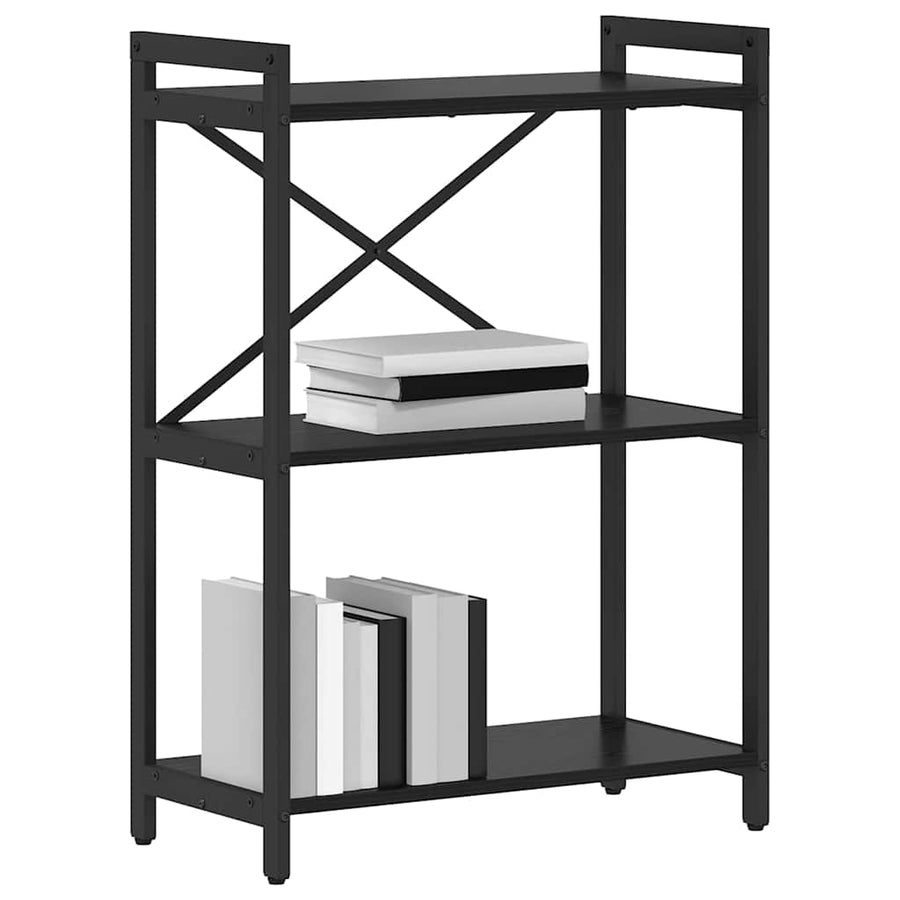 Boekenkast Zwart eiken 60 x 30 x 83 cm Bewerkt hout