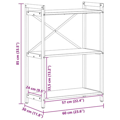Boekenkast Grijs sonoma 60 x 30 x 83 cm Bewerkt hout
