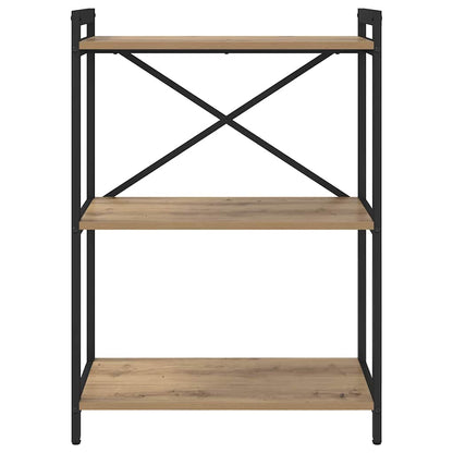 Boekenkast artisanaal eikenkleurig 60 x 30 x 83 cm Bewerkt hout