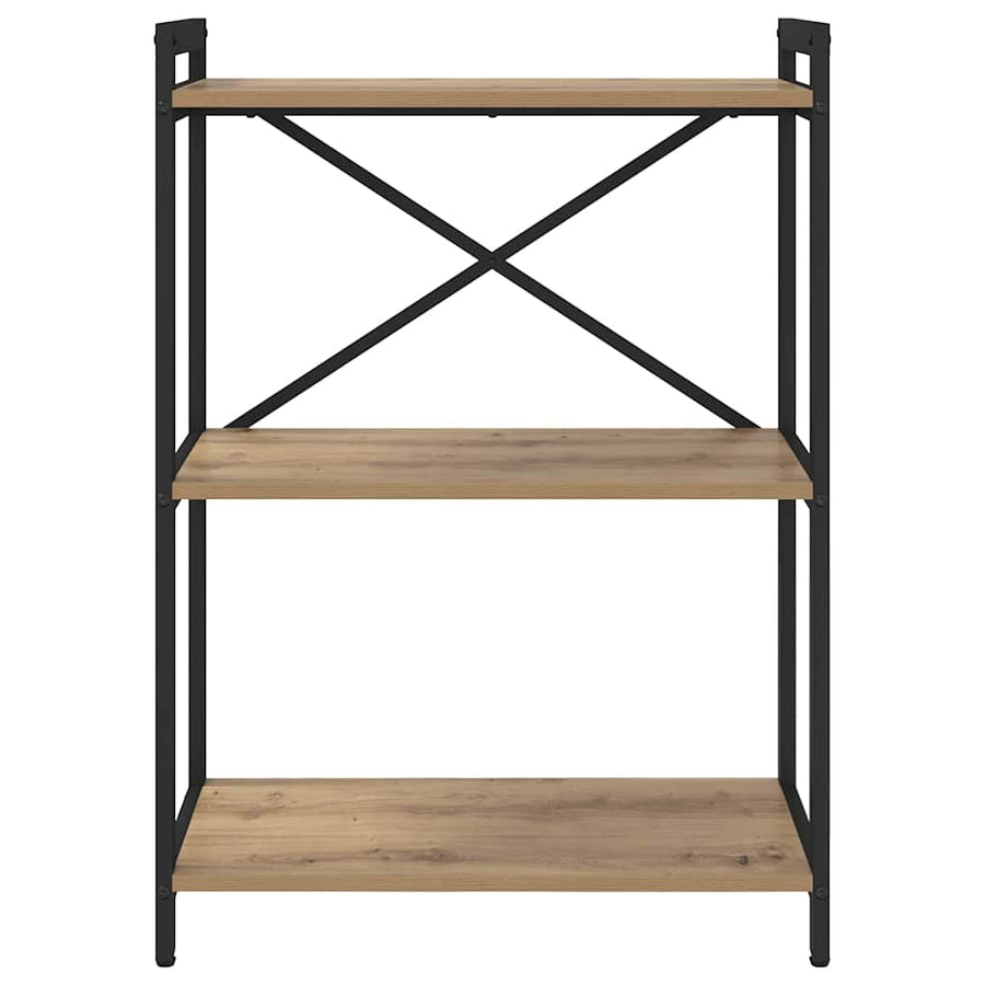 Boekenkast artisanaal eikenkleurig 60 x 30 x 83 cm Bewerkt hout