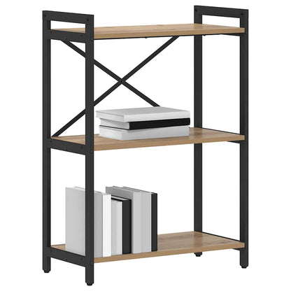 Boekenkast artisanaal eikenkleurig 60 x 30 x 83 cm Bewerkt hout