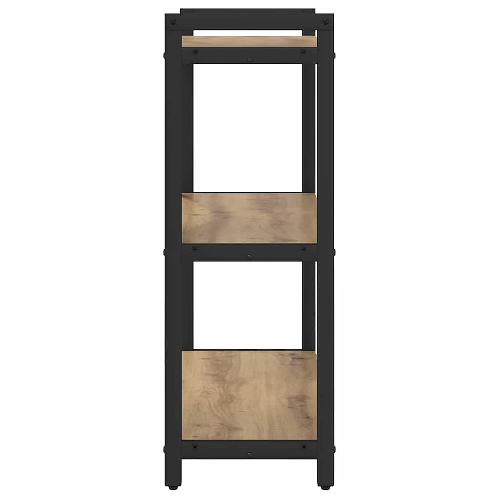 Boekenkast artisanaal eikenkleurig 60 x 30 x 83 cm Bewerkt hout