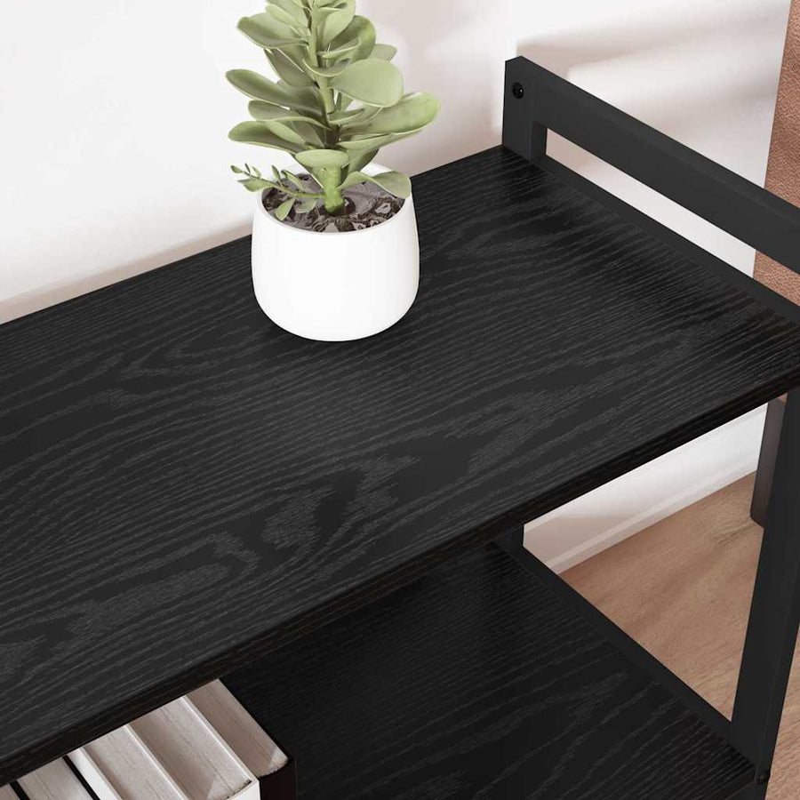Boekenkast Zwart eiken 60 x 30 x 48.5 cm Bewerkt hout