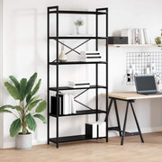 Boekenkast 85x30x40 cm zwart eiken bewerkt hout