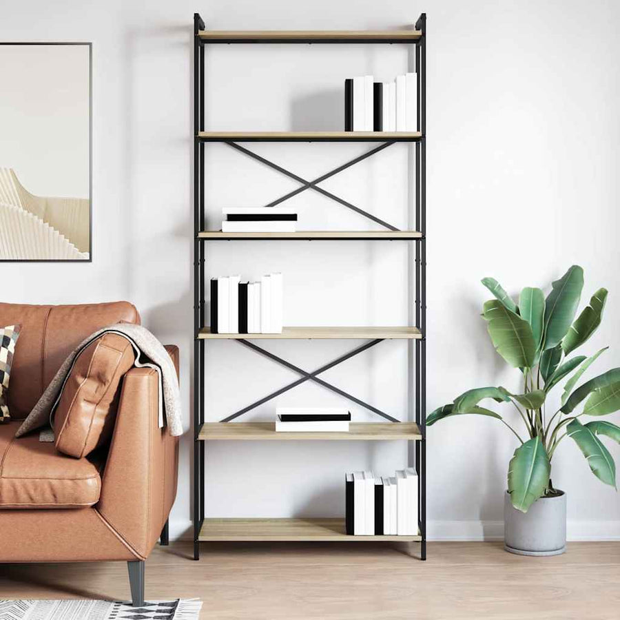 Boekenkast Sonoma eiken 80 x 30 x 188 cm Bewerkt hout