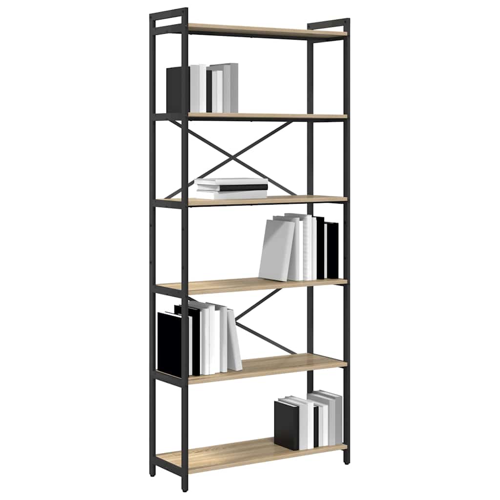 Boekenkast Sonoma eiken 80 x 30 x 188 cm Bewerkt hout
