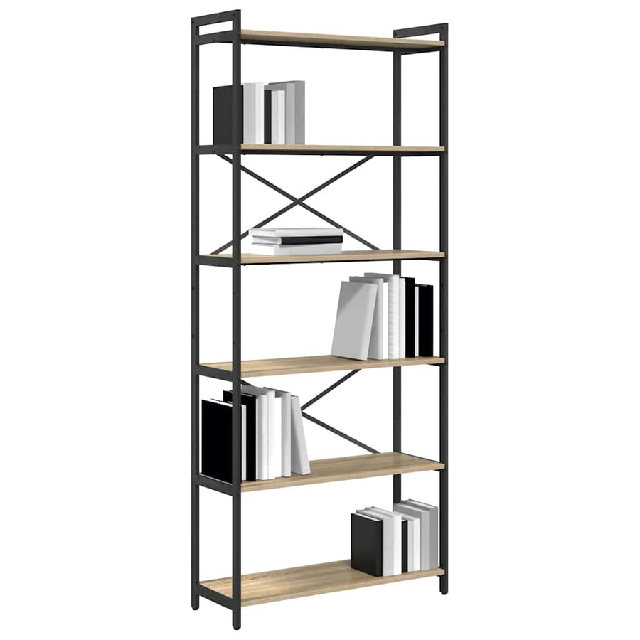 Boekenkast Sonoma eiken 80 x 30 x 188 cm Bewerkt hout