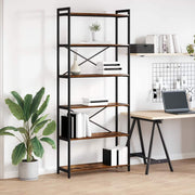 Boekenkast 80x30x188 cm gerookt eiken bewerkt hout