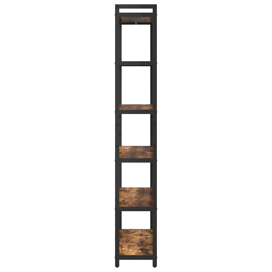 Boekenkast Gerookt eiken 80 x 30 x 188 cm Hout en Staal