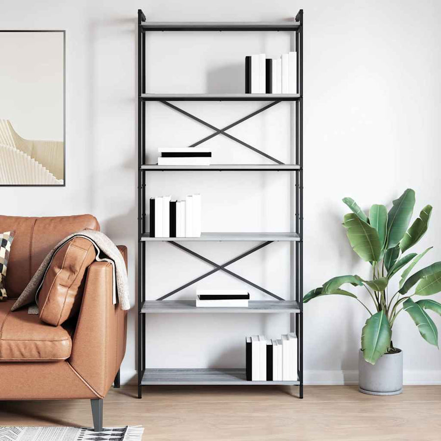 Boekenkast Grijs sonoma 80 x 30 x 188 cm Bewerkt hout