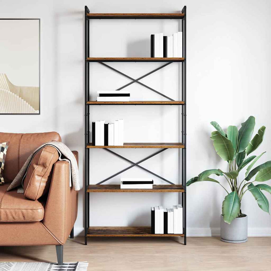 Boekenkast Oud hout 80 x 30 x 188 cm Bewerkt hout