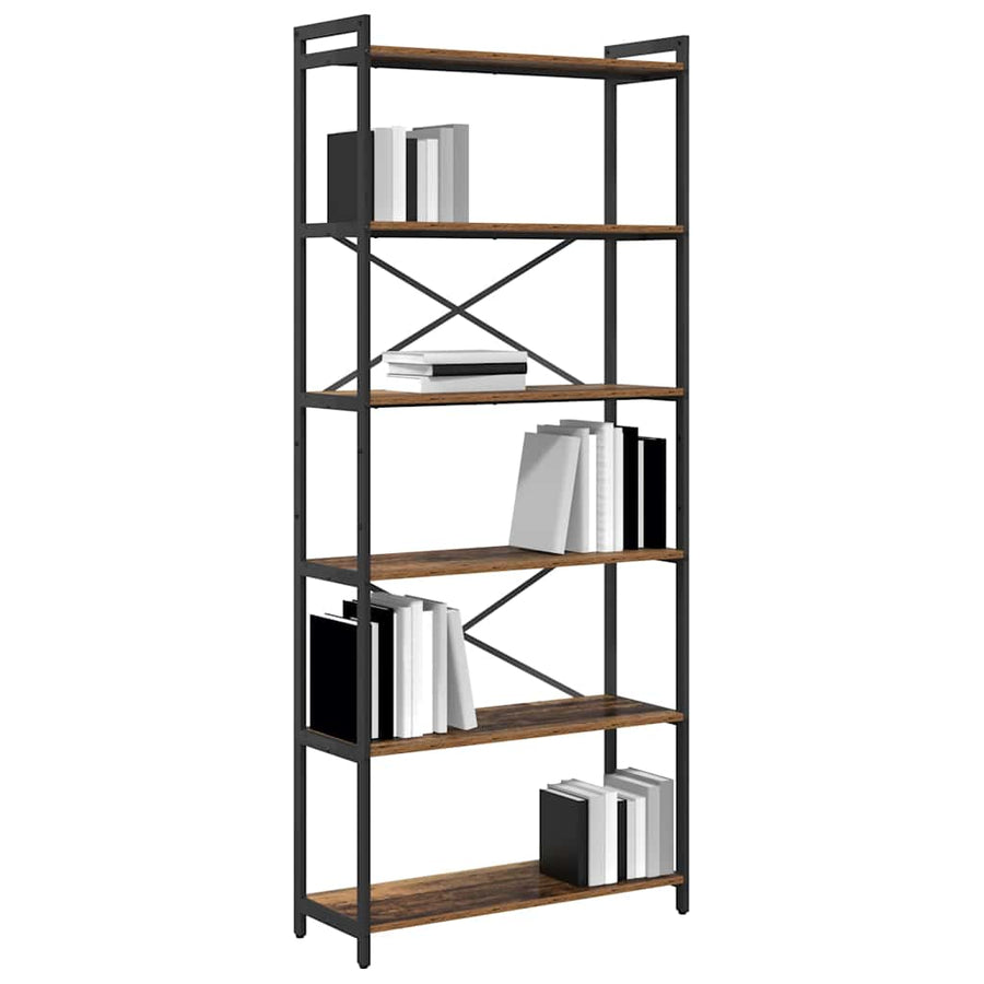 Boekenkast Oud hout 80 x 30 x 188 cm Bewerkt hout