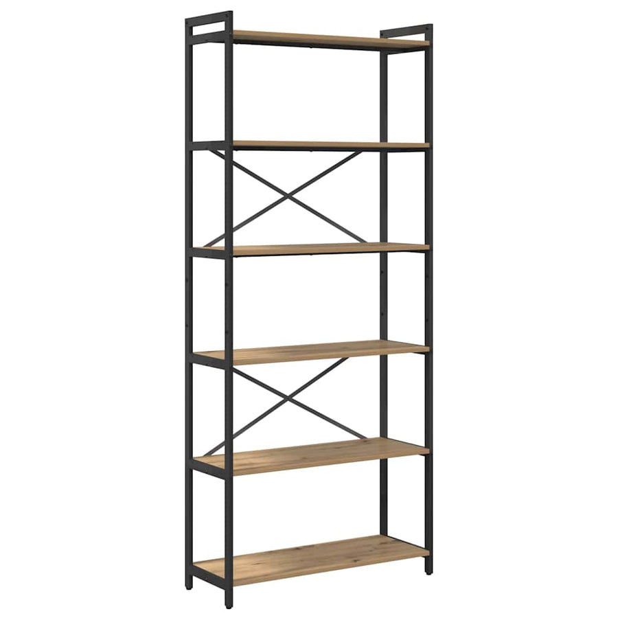 Boekenkast artisanaal eikenkleurig 80 x 30 x 188 cm