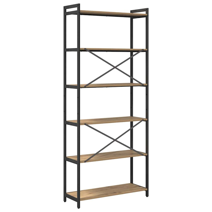 Boekenkast artisanaal eikenkleurig 80 x 30 x 188 cm