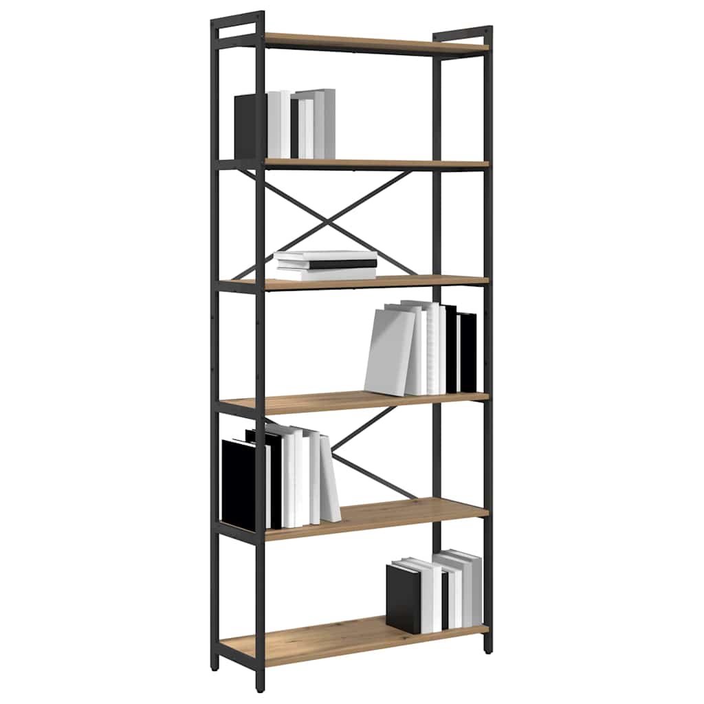 Boekenkast artisanaal eikenkleurig 80 x 30 x 188 cm