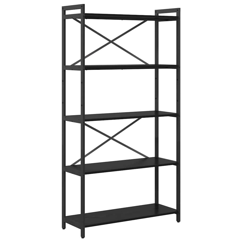 Boekenkast Zwart eiken 80 x 30 x 153 cm Bewerkt hout