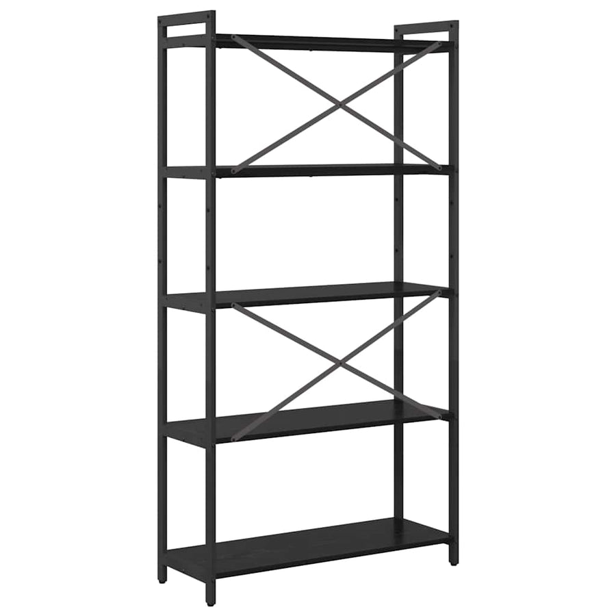 Boekenkast Zwart eiken 80 x 30 x 153 cm Bewerkt hout