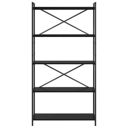 Boekenkast Zwart eiken 80 x 30 x 153 cm Bewerkt hout