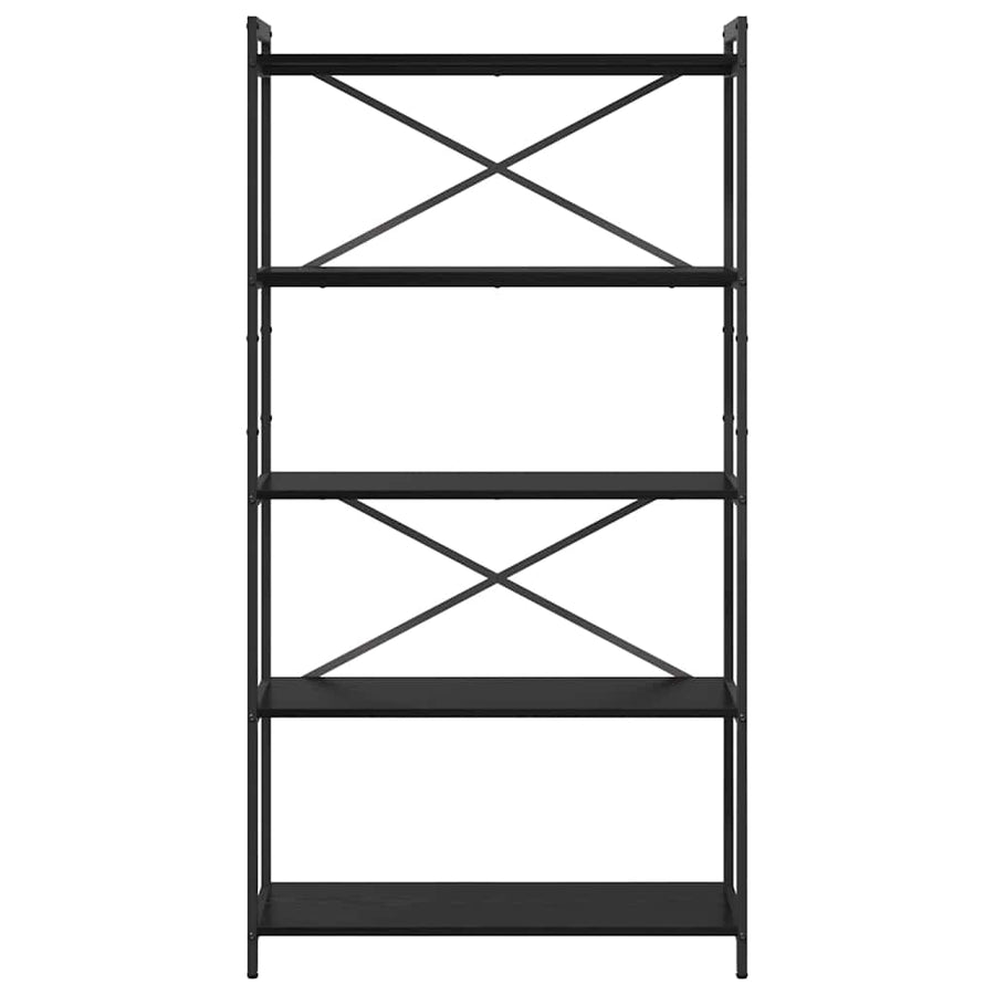 Boekenkast Zwart eiken 80 x 30 x 153 cm Bewerkt hout