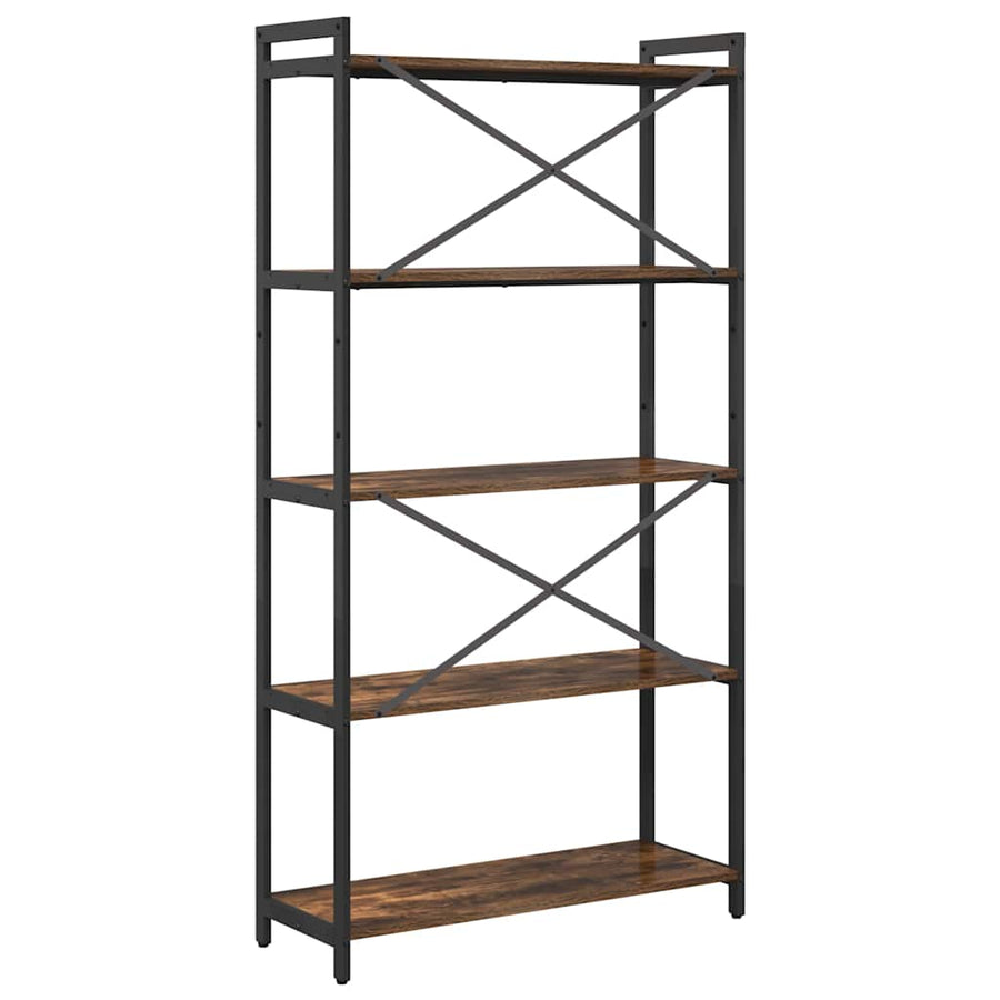 Boekenkast Gerookt eiken 80 x 30 x 153 cm Bewerkt hout