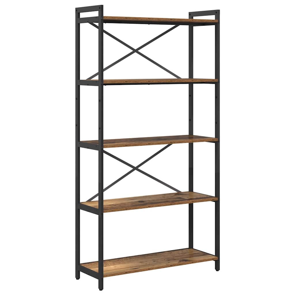Boekenkast Oud hout 80 x 30 x 153 cm Hout en staal