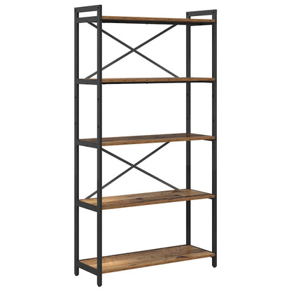 Boekenkast Oud hout 80 x 30 x 153 cm Hout en staal