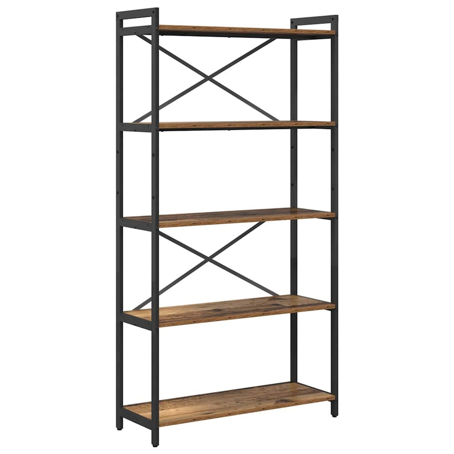 Boekenkast Oud hout 80 x 30 x 153 cm Hout en staal