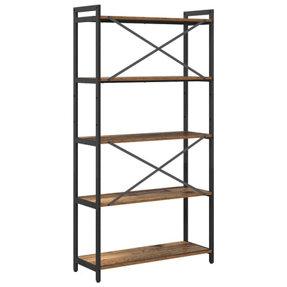 Boekenkast Oud hout 80 x 30 x 153 cm Hout en staal