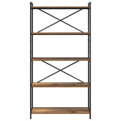 Boekenkast Oud hout 80 x 30 x 153 cm Hout en staal