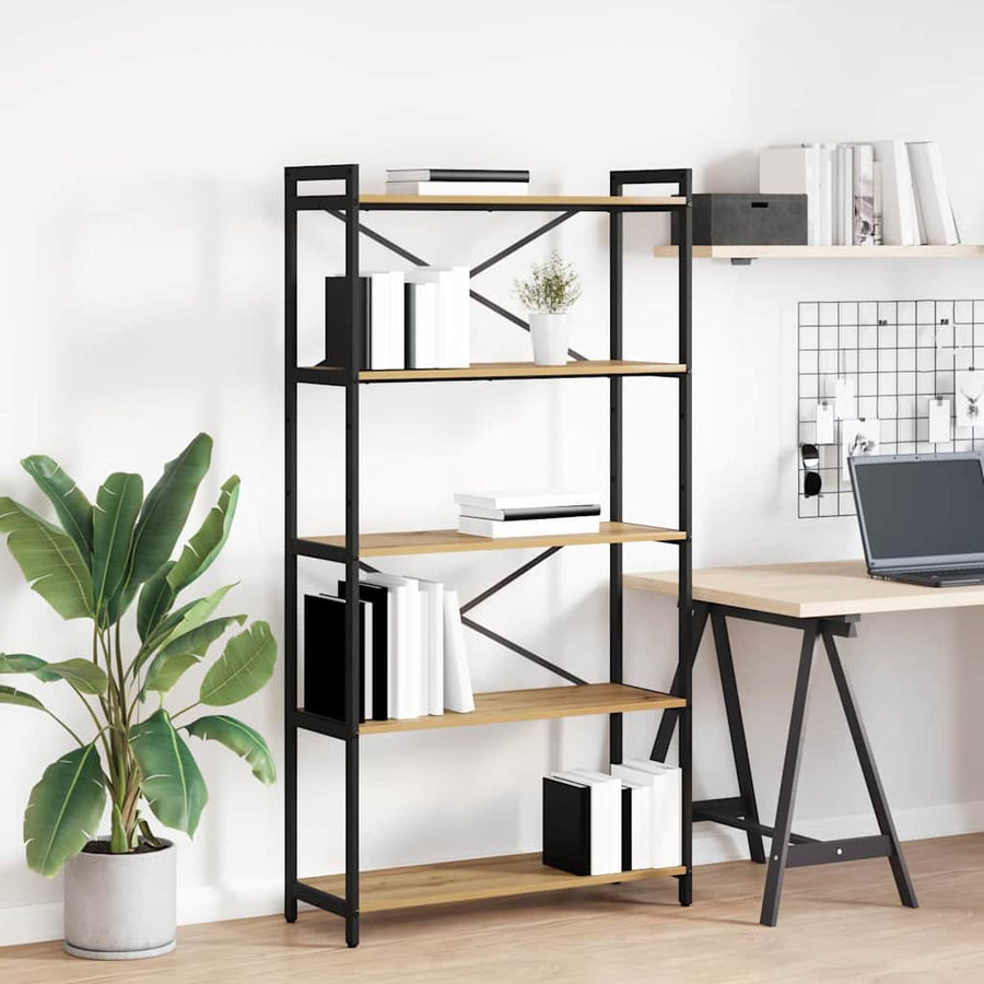 Boekenkast artisanaal eikenkleurig 80 x 30 x 153 cm