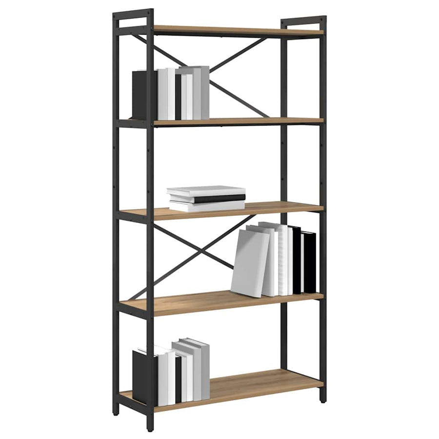 Boekenkast artisanaal eikenkleurig 80 x 30 x 153 cm