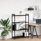 Boekenkast 80x30x120 cm zwart eiken bewerkt hout
