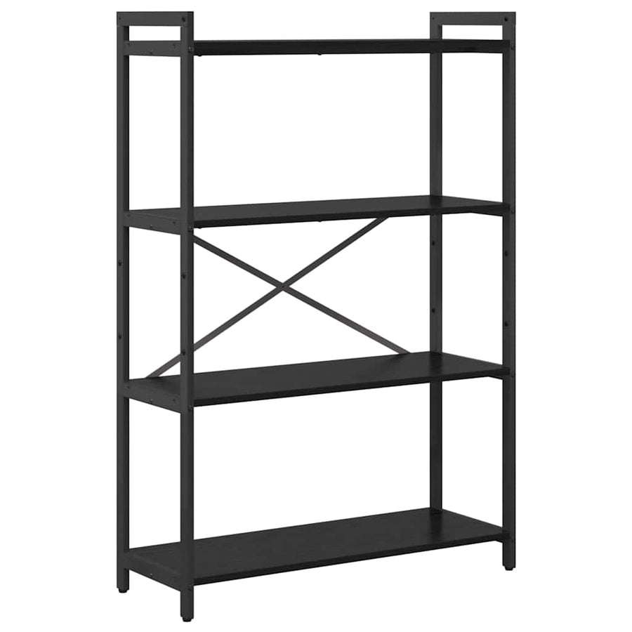 Boekenkast Zwart eiken 80 x 30 x 118 cm Bewerkt hout