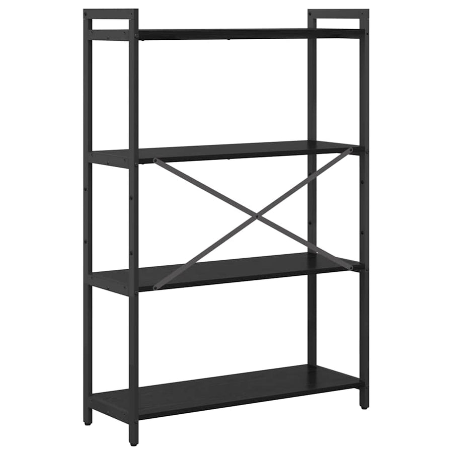 Boekenkast Zwart eiken 80 x 30 x 118 cm Bewerkt hout