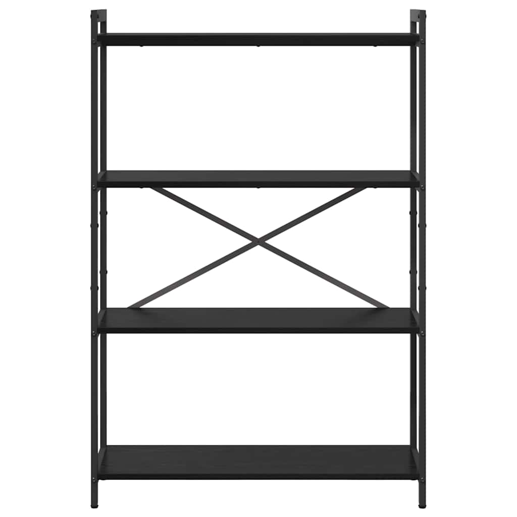 Boekenkast Zwart eiken 80 x 30 x 118 cm Bewerkt hout