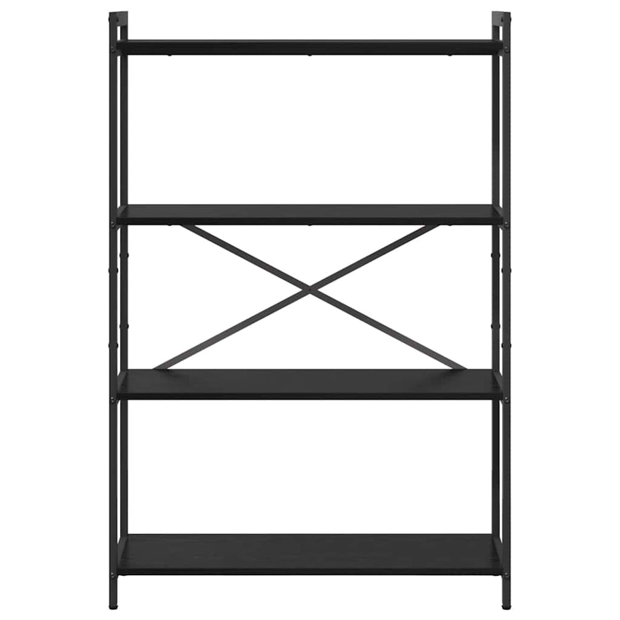 Boekenkast Zwart eiken 80 x 30 x 118 cm Bewerkt hout