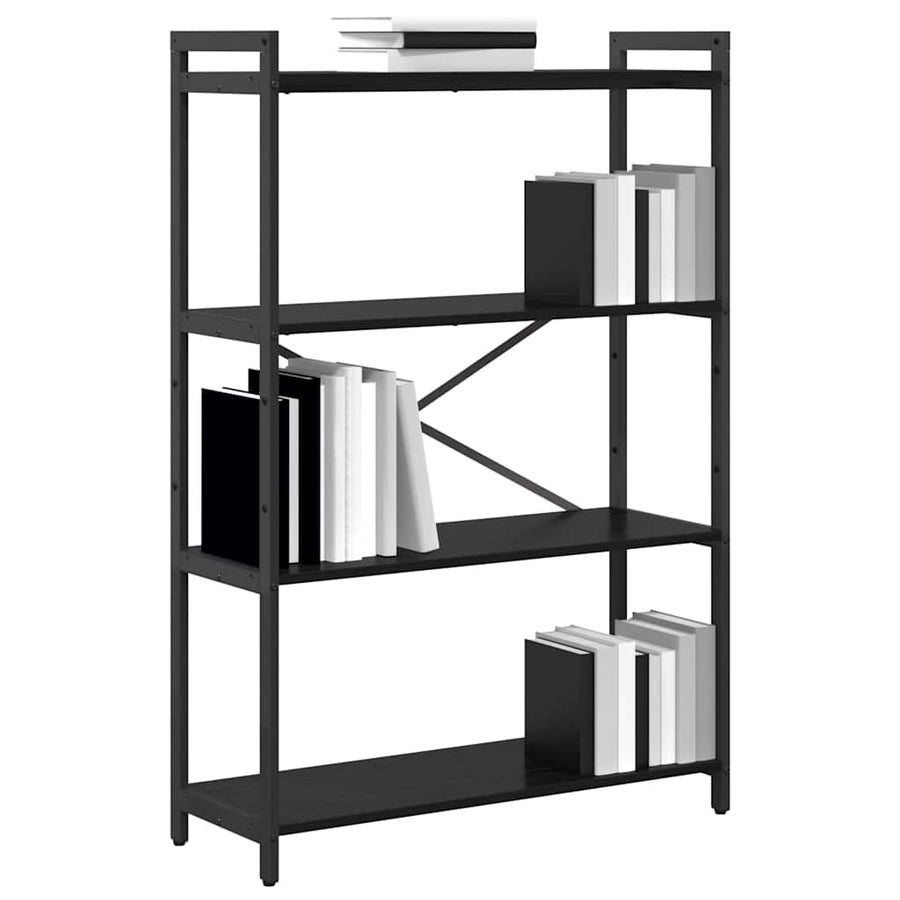 Boekenkast Zwart eiken 80 x 30 x 118 cm Bewerkt hout