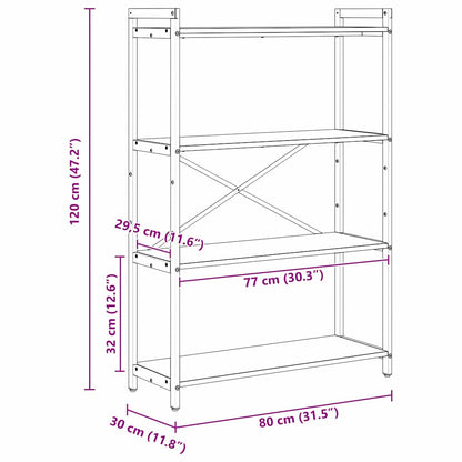 Boekenkast Grijs sonoma 80 x 30 x 118 cm Bewerkt hout