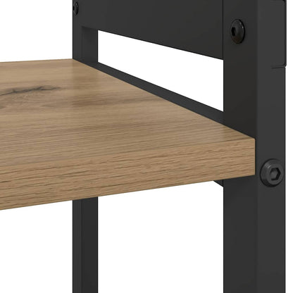 Boekenkast artisanaal eikenkleurig 80 x 30 x 83 cm Bewerkt hout
