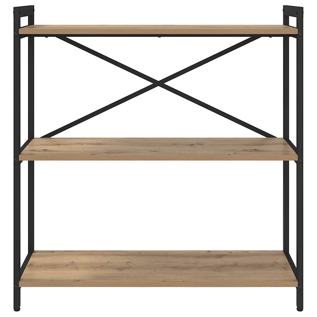 Boekenkast artisanaal eikenkleurig 80 x 30 x 83 cm Bewerkt hout