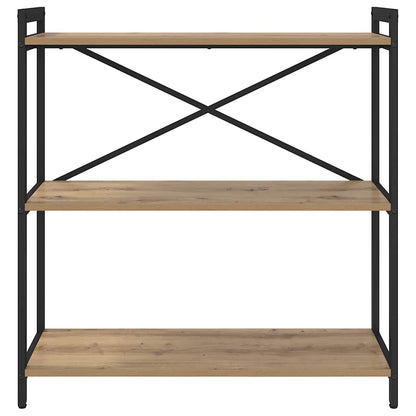 Boekenkast artisanaal eikenkleurig 80 x 30 x 83 cm Bewerkt hout