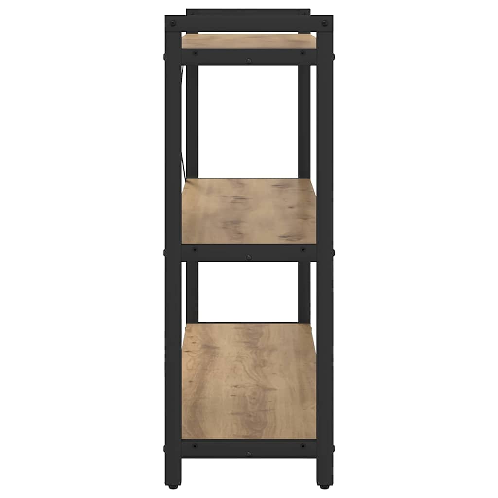 Boekenkast artisanaal eikenkleurig 80 x 30 x 83 cm Bewerkt hout