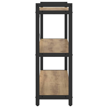 Boekenkast artisanaal eikenkleurig 80 x 30 x 83 cm Bewerkt hout