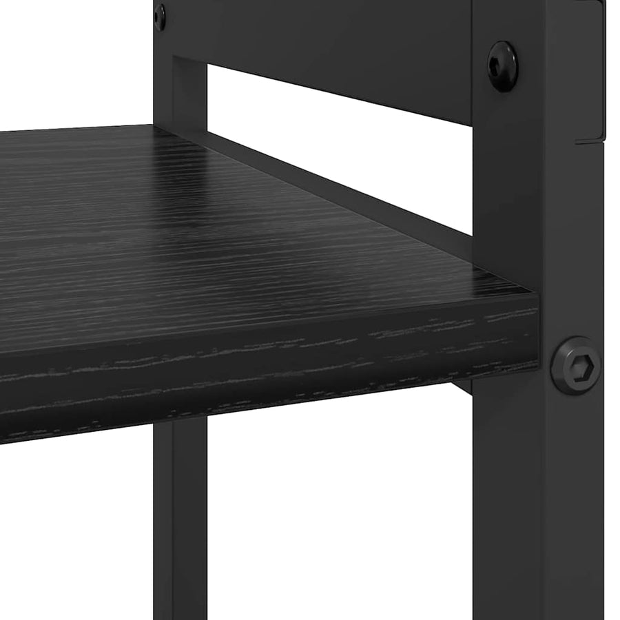 Boekenkast Zwart eiken 80 x 30 x 48.5 cm Bewerkt hout