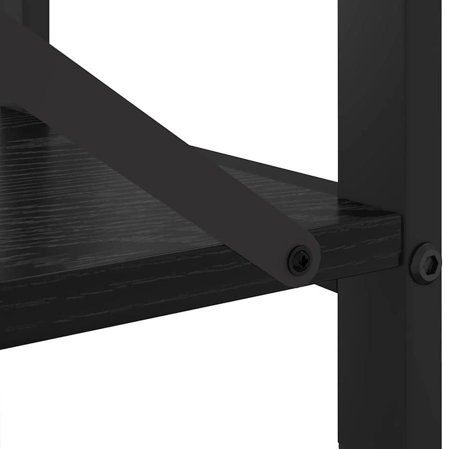Boekenkast Zwart eiken 80 x 30 x 48.5 cm Bewerkt hout
