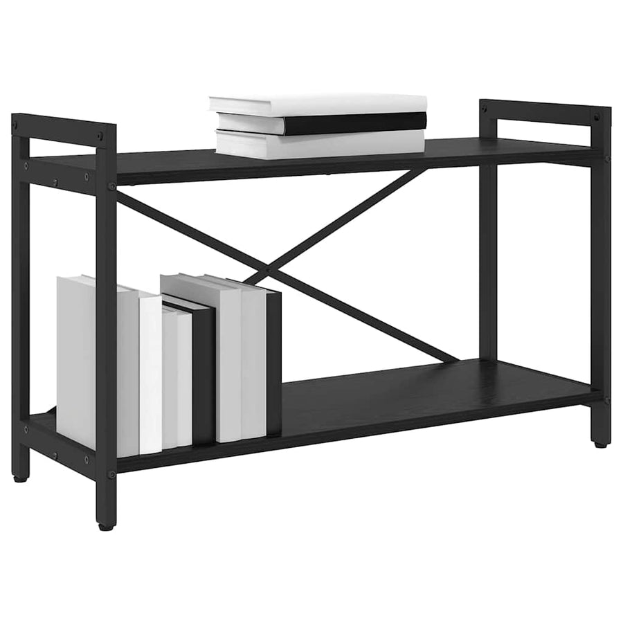 Boekenkast Zwart eiken 80 x 30 x 48.5 cm Bewerkt hout