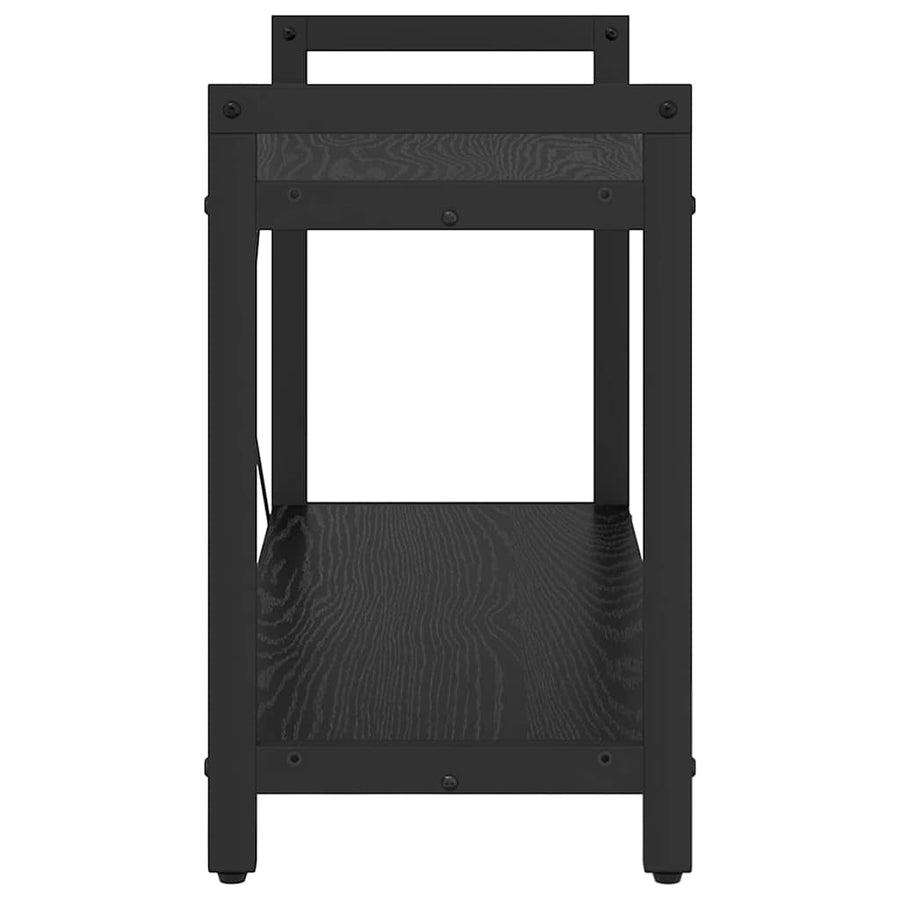 Boekenkast Zwart eiken 80 x 30 x 48.5 cm Bewerkt hout