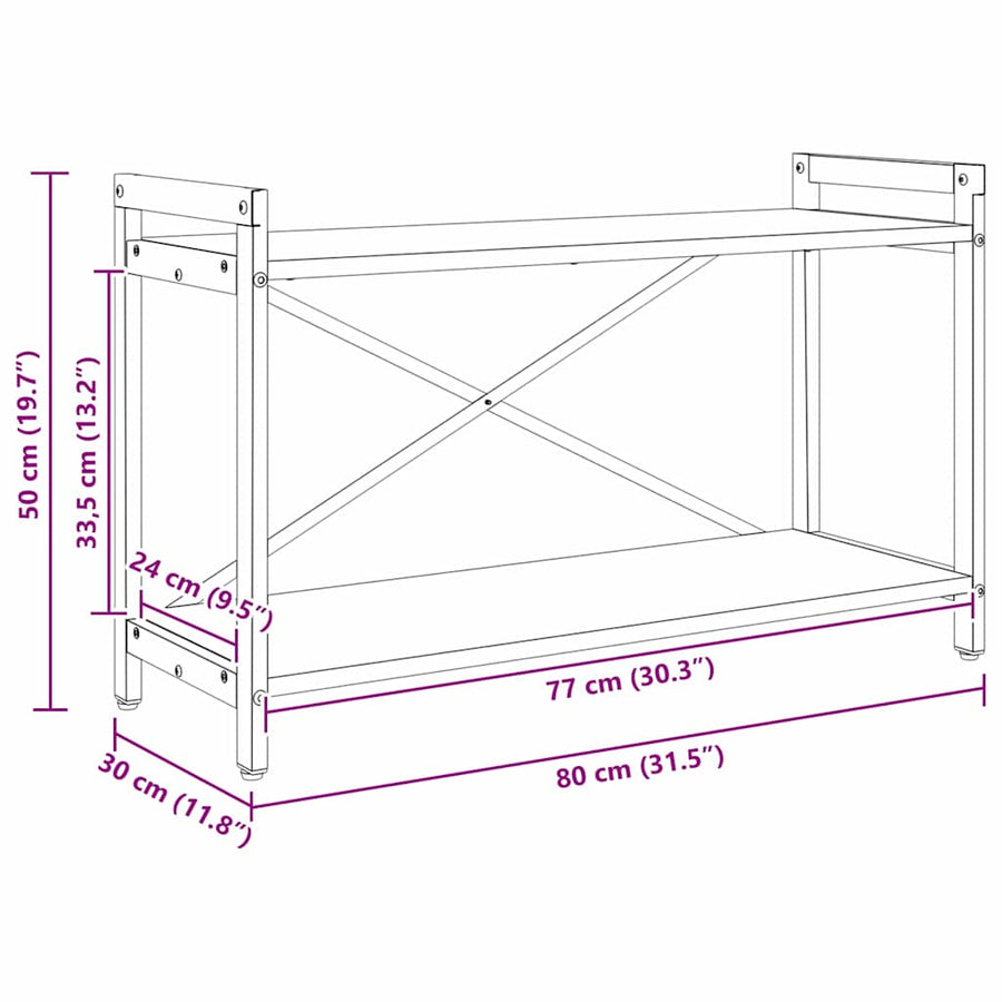 Boekenkast Grijs sonoma 80 x 30 x 48.5 cm Bewerkt hout