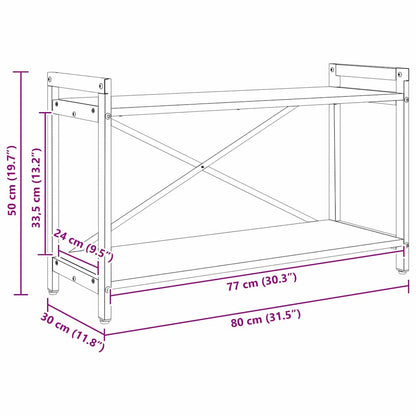 Boekenkast Oud hout 80 x 30 x 48.5 cm Bewerkt hout