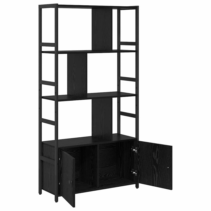 Boekenkast Zwart eiken 80 x 30 x 155,5 cm Bewerkt hout